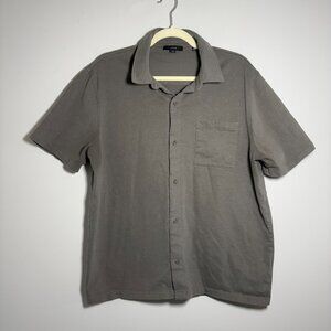 Vince Sueded Jersey Short Sleeve Button-Up Shirt - Men's Large